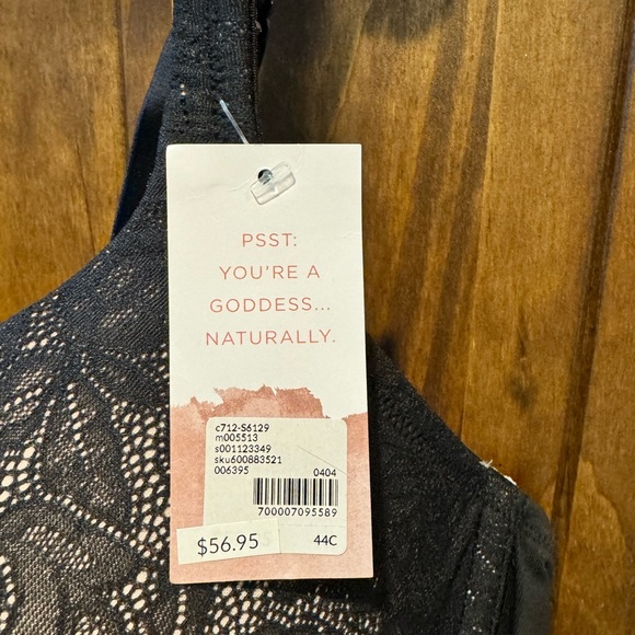 Cacique Cotton Boost Plunge Bra With Lace, 44C - Picture 3 of 4